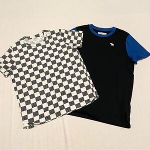 Abercrombie Kids Bundle Size 15/16 Checkerboard & Ringer Tee Lot of 2